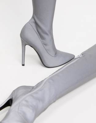 thigh high reflective boots