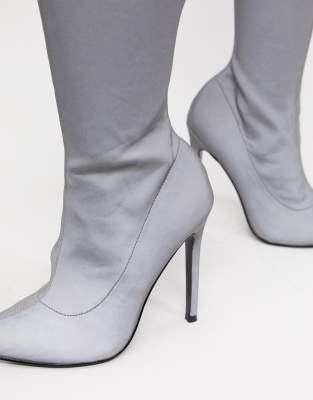 thigh high reflective boots