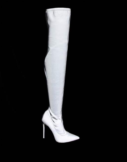 thigh high reflective boots