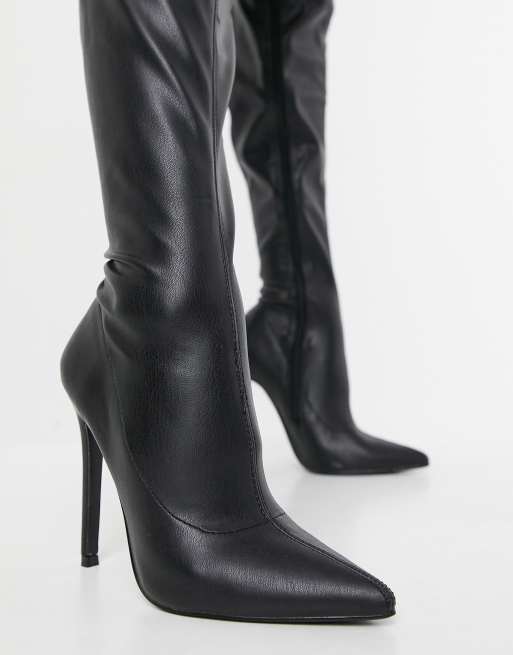 Asos design kera hotsell pointed thigh high boots