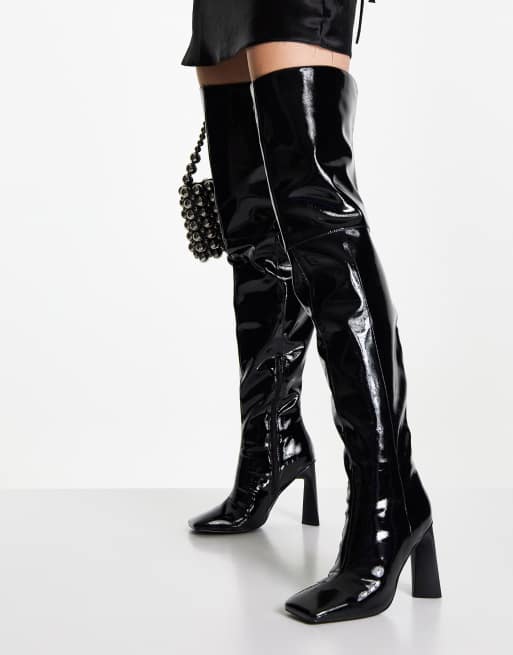 ASOS DESIGN Kensington high-heeled square toe over the knee boots