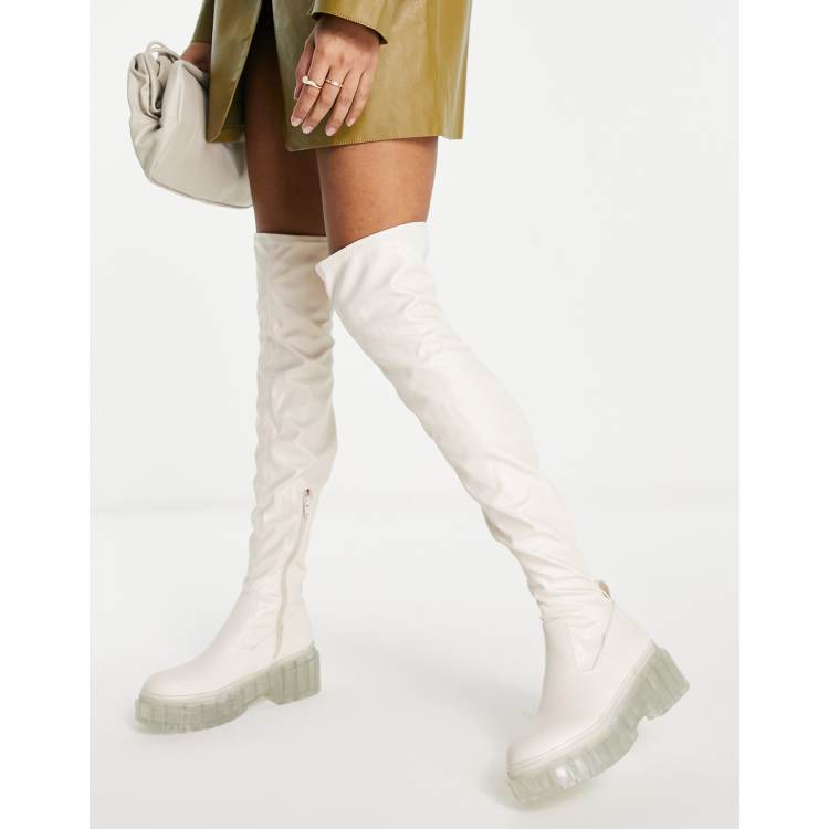 Off white thigh store high boots