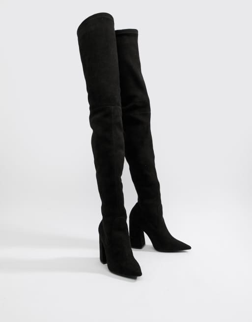 Asos design kera hotsell pointed thigh high boots