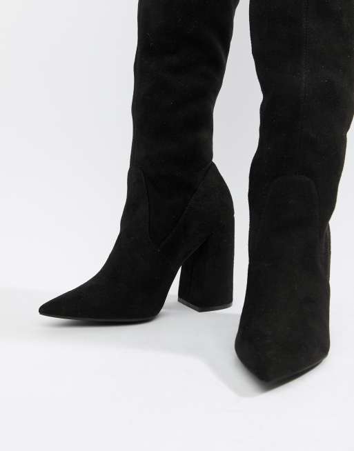 Asos design kera store pointed thigh high boots