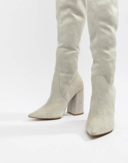Asos design kera pointed thigh high boots sales