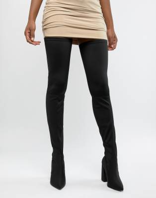 pointed thigh high boots