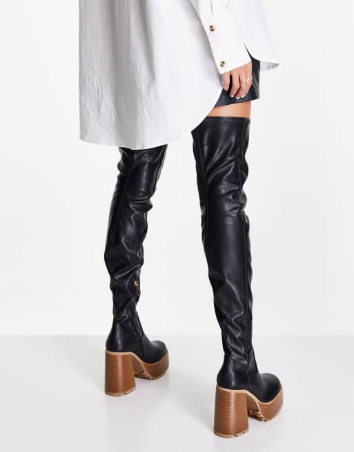 Asos design kera outlet pointed thigh high boots