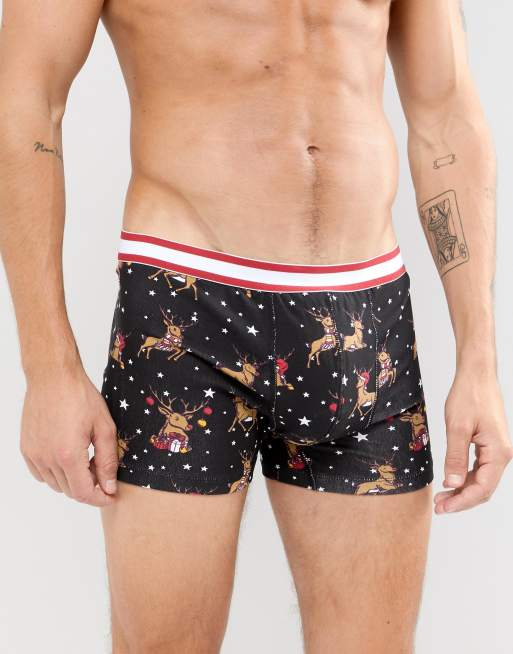 ASOS DESIGN - Kerstmis - Boxershort met rendierprint van katoen, 4 van 4
