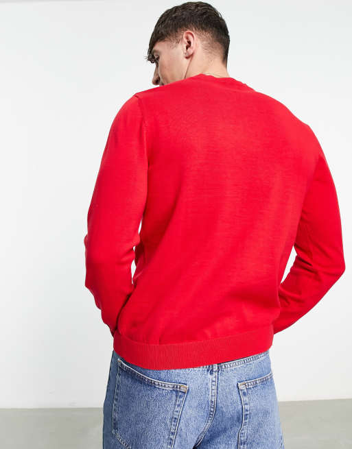 ASOS DESIGN - Kerstmis - Gebreide trui met teckel in rood, 3 van 4