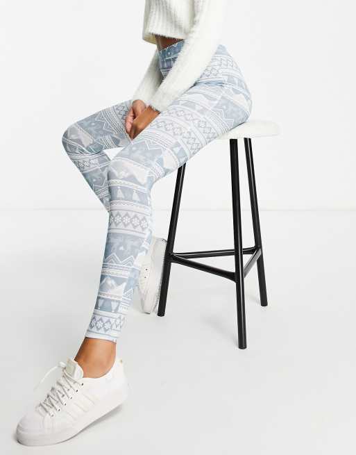 ASOS DESIGN - Kerstmis - Legging met fairisle-print