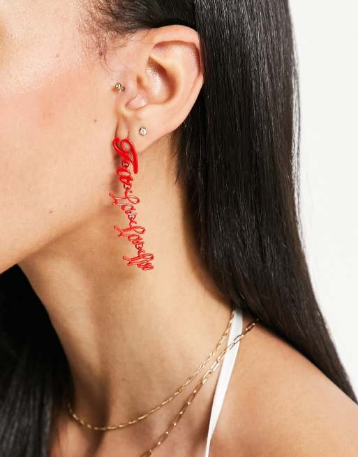 ASOS DESIGN - Kerstoorbellen met 'Fa la la' oorhangers in goudkleur, 4 van 4