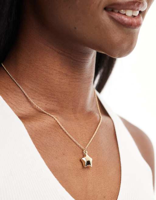 ASOS DESIGN - Ketting met bol sterhangertje in goudkleur