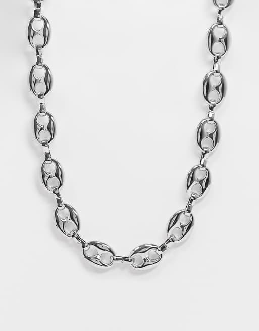 ASOS DESIGN - Ketting met brede schakels in zilverkleur