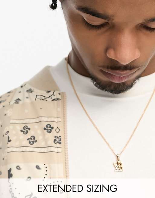 ASOS DESIGN - Ketting met cherubijn-hanger in goudkleur