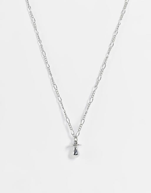 ASOS DESIGN - Ketting met dummy-hanger in zilverkleur