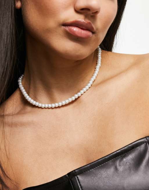 ASOS DESIGN - Ketting met eenvoudig ontwerp van imitatieglazen parels
