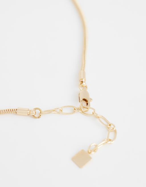 ASOS DESIGN - Ketting met effen rond hangertje in goudkleur, 4 van 4