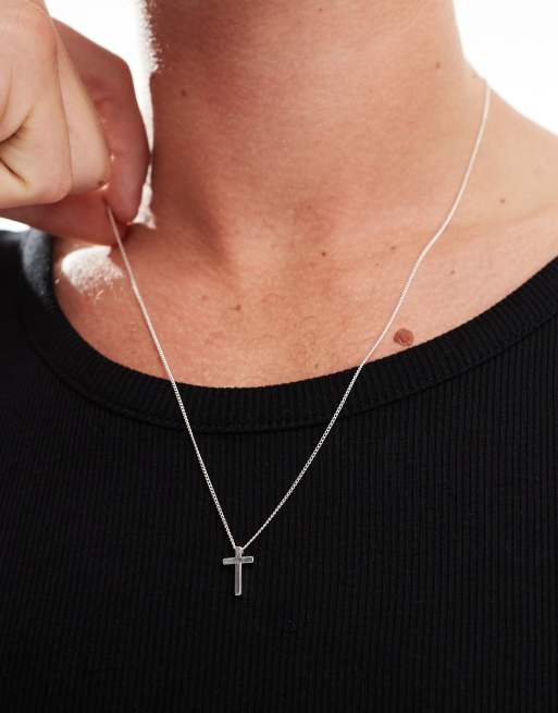 ASOS DESIGN - Ketting met fijn kruis in zilver  , 4 van 4