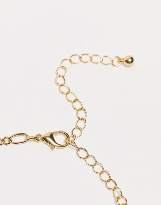 ASOS DESIGN - Ketting met hanger met gehamerd munthangertje in goudkleur, 3 van 4