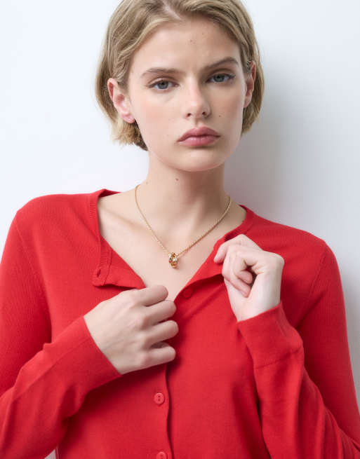 ASOS DESIGN ketting met hanger met knoopdetail in goudkleur, 2 van 6