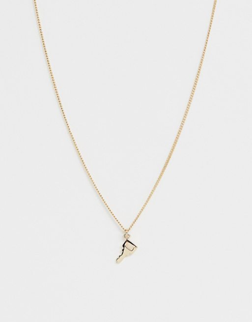 ASOS DESIGN - Ketting met klein sleutelhangertje in goudkleur