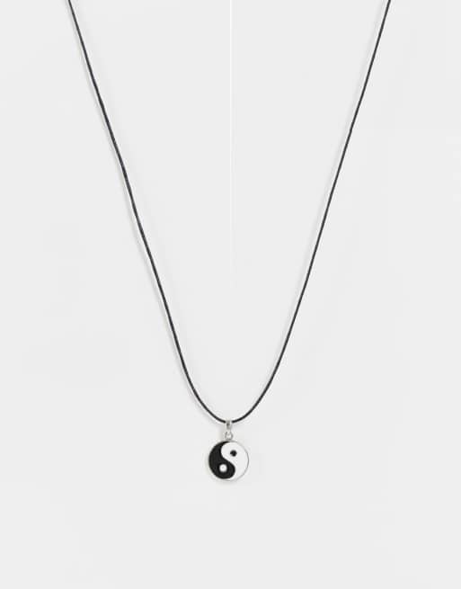ASOS DESIGN - Ketting met koord en yin yang-bedeltje 