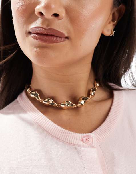 ASOS DESIGN - Ketting met kralendetail in goudkleur - view 1