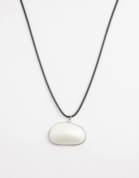 ASOS DESIGN - Ketting met lint en kralen in zwart en wit - view 1