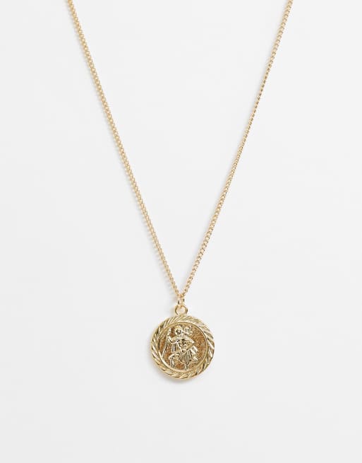 ASOS DESIGN - Ketting met munthanger in goudkleur
