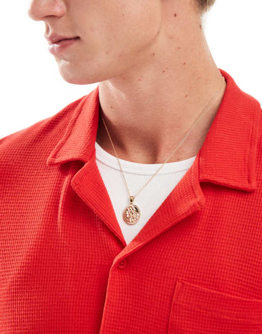 ASOS DESIGN - Ketting met munthanger in goudkleur