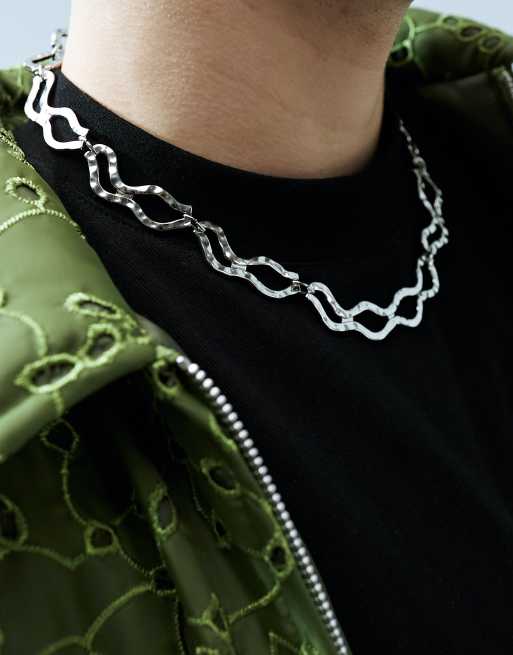 ASOS DESIGN - Ketting met onregelmatige vorm in zilverkleur