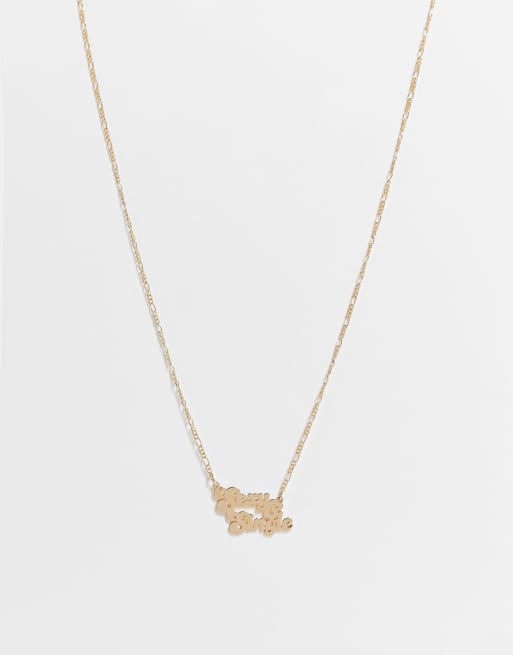 ASOS DESIGN - Ketting met 'Sexy & Single'-hanger in goudkleur