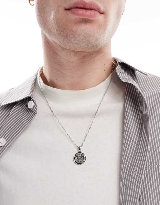 ASOS DESIGN - Ketting met St. Christopher-hanger in zilverkleur