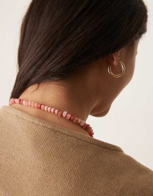 ASOS DESIGN - Ketting met T-staafje en halfedelstenen in goudkleur, 2 van 3