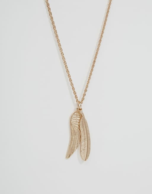 ASOS DESIGN - Ketting met veren in goudkleur, 2 van 4