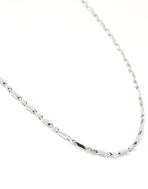 ASOS DESIGN - Ketting met vierkante schakels in zilver  , 2 van 3