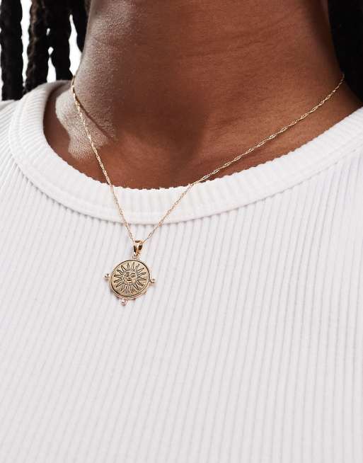 ASOS DESIGN - Ketting met zonnehangertje in goudkleur