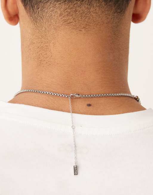 ASOS DESIGN - Ketting van half schakels en half kralen in zilver, 3 van 3