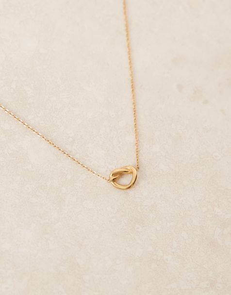 ASOS DESIGN - Ketting van waterbestendig roestvrij staal met geknoopt hangertje in goudkleur - view 1