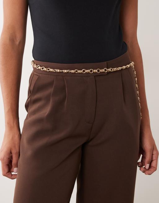 ASOS DESIGN kettingriem met muntdetail in goud, 3 van 3