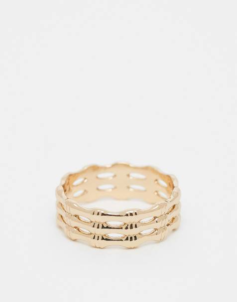 ASOS DESIGN - Kettingring met horloge-schakels in goudkleur - view 1