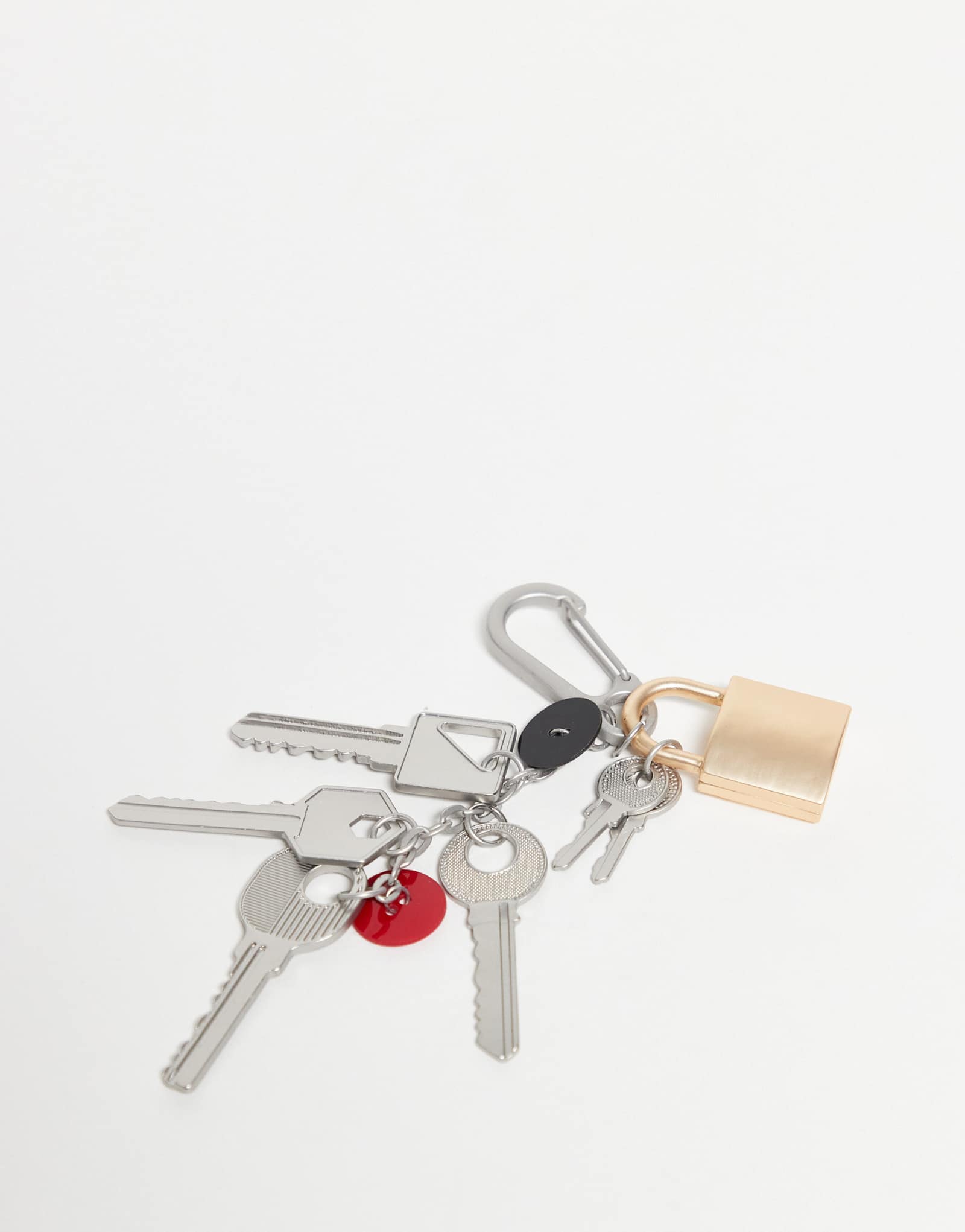 ДИЗАЙНЕРСКИЙ зажим для джинсов ASOS с ключом и навесным замком-карабином серебристого цвета