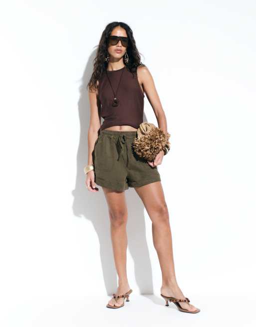 ASOS DESIGN - Khaki pull on-shorts, 2 af 5