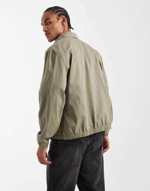 ASOS DESIGN – Khakifärgad harrington-jacka i bomull, 3 av 5