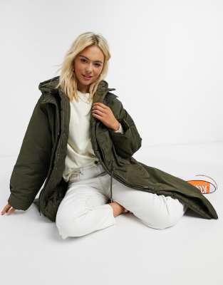 asos khaki parka