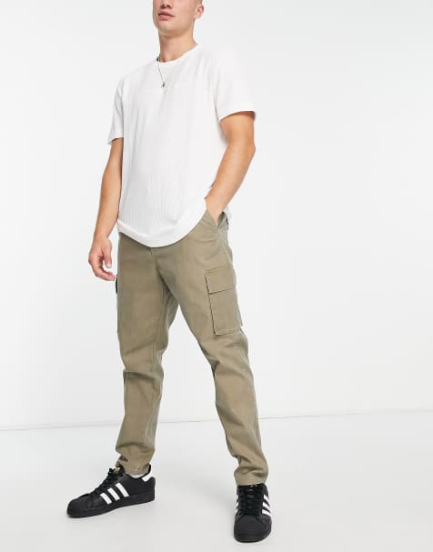 ASOS DESIGN – Khakifärgade avsmalnande cargobyxor - view 1