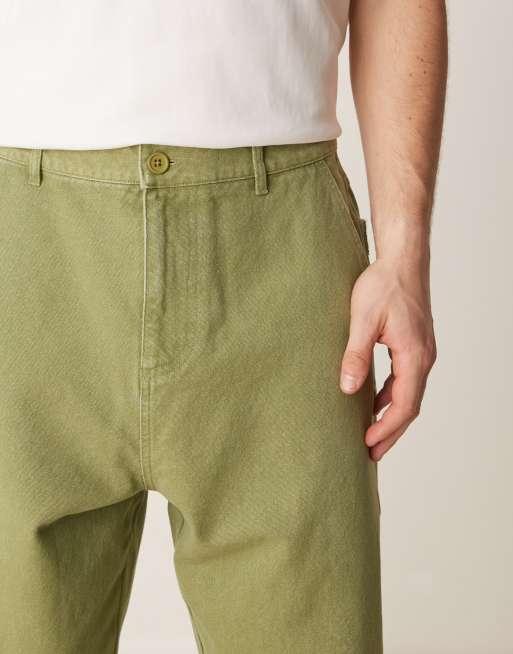 ASOS DESIGN – Khakifärgade, baggy byxor med detalj på bakfickan , 3 av 5