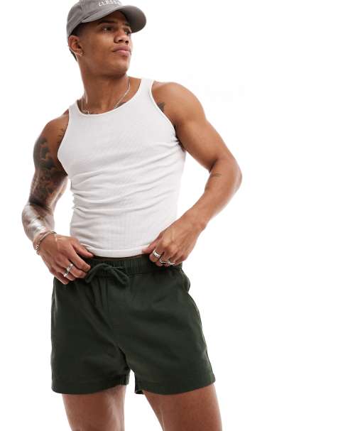 ASOS DESIGN – Khakifärgade chinosshorts med smal passform - view 1