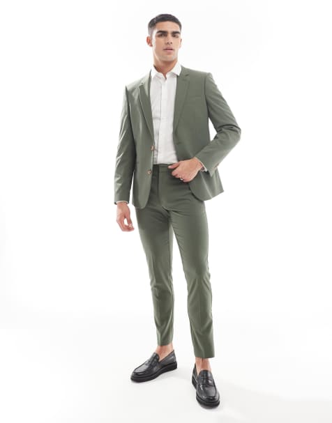 ASOS DESIGN – Khakifärgade kostymbyxor med extra smal passform - view 1