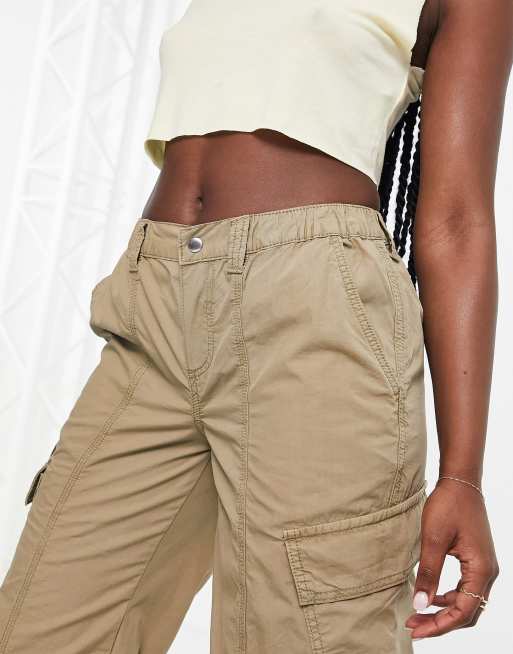 ASOS DESIGN – Khakifärgade urtvättade cargobyxor i 00-talsstil, 3 av 4